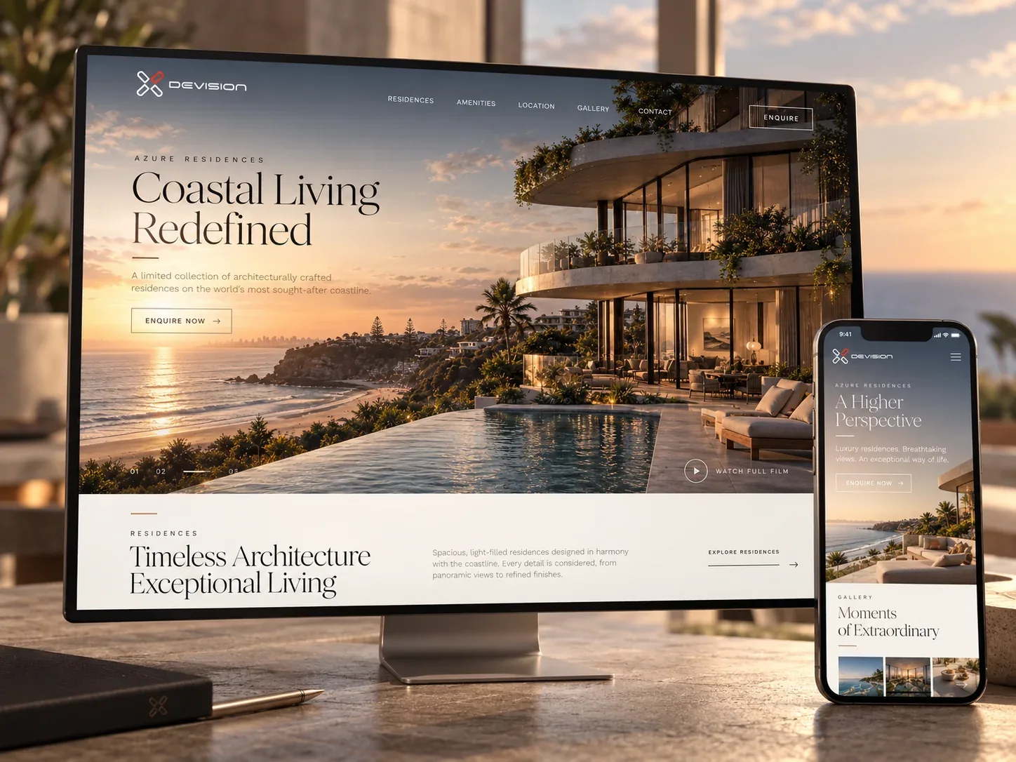 Luxury property website representing the timing of property branding before launch